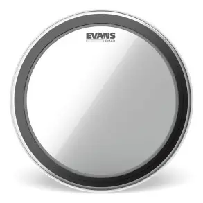 Pack Parche Bombo Evans Emad 22 Pulgadas Transparente Negro EBP-22EMADSYS