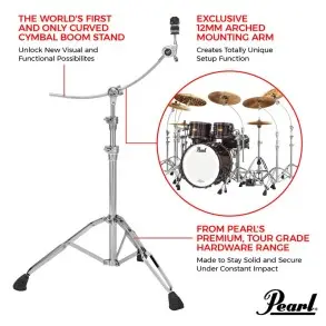 Soporte de platillo Pearl Curvo B-1030C super reforzado gama alta