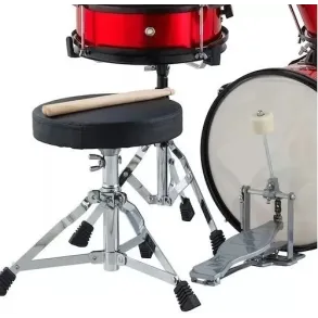 Bateria Para Niños Stagg 3 Cuerpos 12" Platillos Banqueta y Palillos Color Rojo