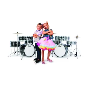 Bateria Pearl para Niño Roadshow Junior 5 Cuerpos Fierros + Platillos Grindstone Sparkle