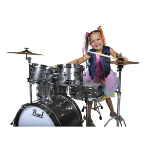 Bateria Pearl para Niño Roadshow Junior 5 Cuerpos Fierros + Platillos Color Negro
