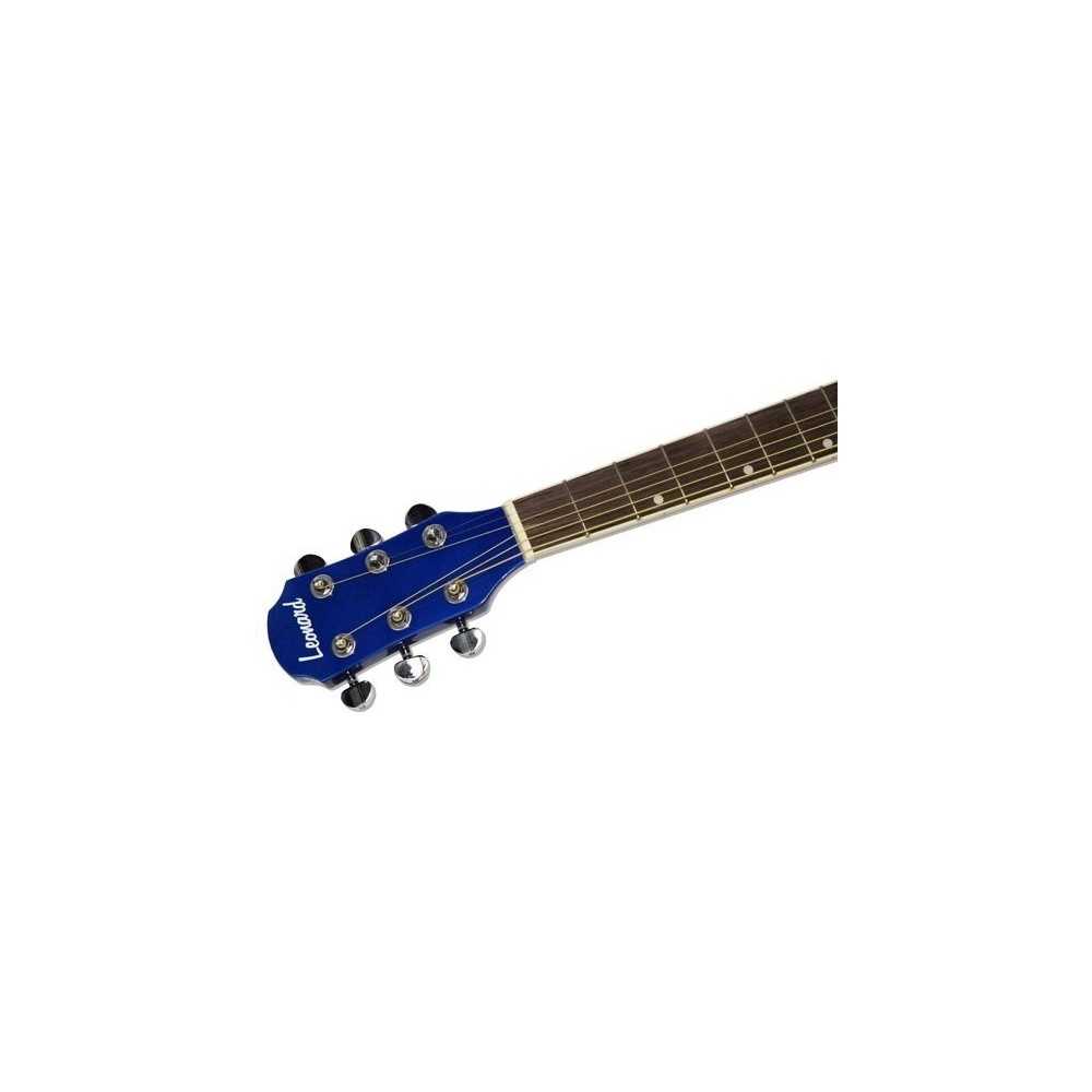 Guitarra Acustica Tipo Apx Leonard Con Corte Cuerdas Acero LA267BL