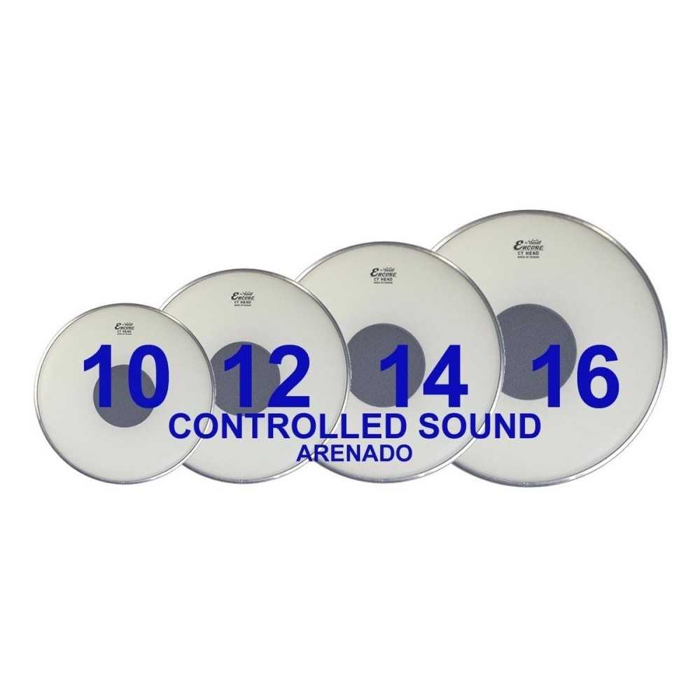 Tom Pack Remo Control Sound Set Parche 10/12/14/16 Arenado