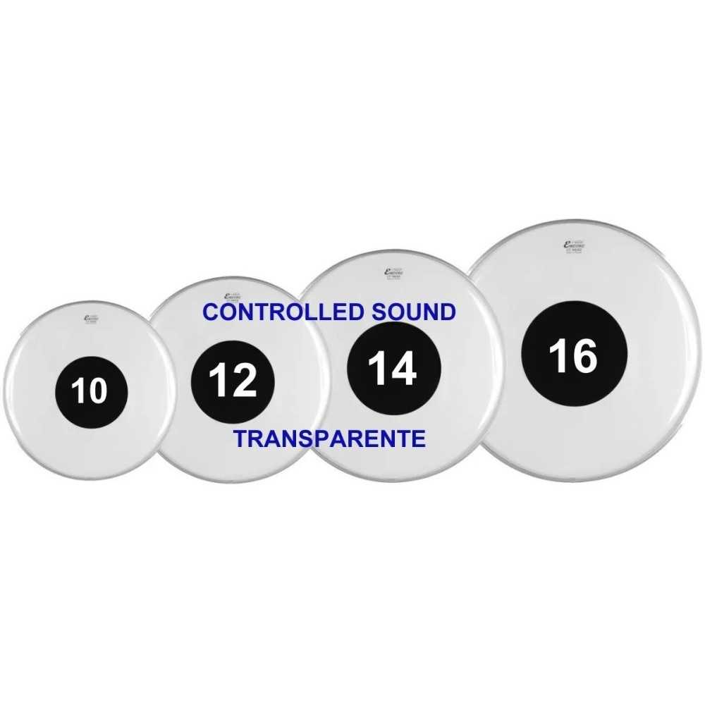 Tom Pack Remo Control Sound Parche 10/12/14/16 Transparente