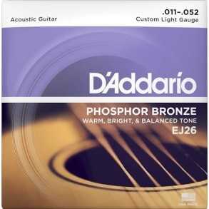 Encordado Daddario Ej26 Custom Light Phosphor Bronze 011-052