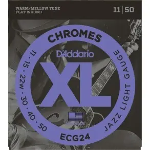 Encordado Daddario Ecg24 Chrome Flatwound Jazz Light 011-050