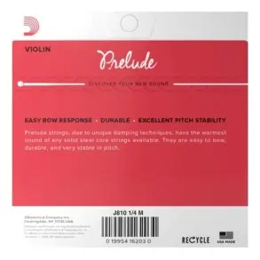 Encordado P/ Violin Daddario 1/4 Prelude Violin Set Tens Med
