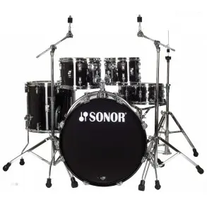 Bateria Sonor Aq1 Studio 5 Cuerpos Con Fierros Black