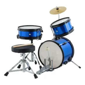 Bateria Para Niños Stagg 3 Cuerpos 12" Platillos Banqueta y Palillos Color Azul