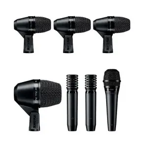 Kit Shure de 7 Mic p/Bateria 3 Clamps + 3 Pipetas + 5 XLR + Estuche PGADRUMKIT7