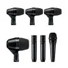 Kit Shure de 7 Mic p/Bateria 3 Clamps + 3 Pipetas + 5 XLR + Estuche PGADRUMKIT7