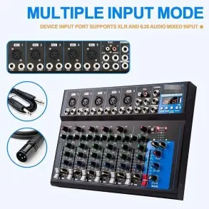 Mixer 8 Canales Bluetooth Usb Phantom Power Eq Ross F-7