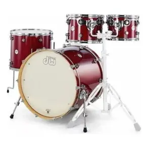 Batería DW Design Series Lacquer 5 cuerpos Color Cherry Stain Bombo 22"