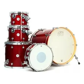 Batería DW Design Series Lacquer 5 cuerpos Color Cherry Stain Bombo 22"