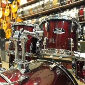 Bateria Pearl Roadshow 5 Cuerpos Bombo 22 Fierros + Platillos Red Wine