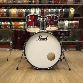 Bateria Pearl Roadshow 5 Cuerpos Bombo 22 Fierros + Platillos Red Wine