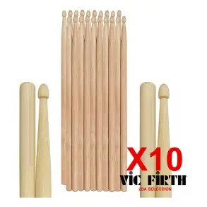 Baqueta Palillos De Bateria Vic Firth Pack X10 Surtidos 5A