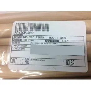 Baqueta Palillos De Bateria Vic Firth Pack X10 Surtidos 5AN Punta de Nylon