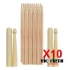 Baqueta Palillos De Bateria Vic Firth Pack X10 Surtidos 5B Punta Nylon