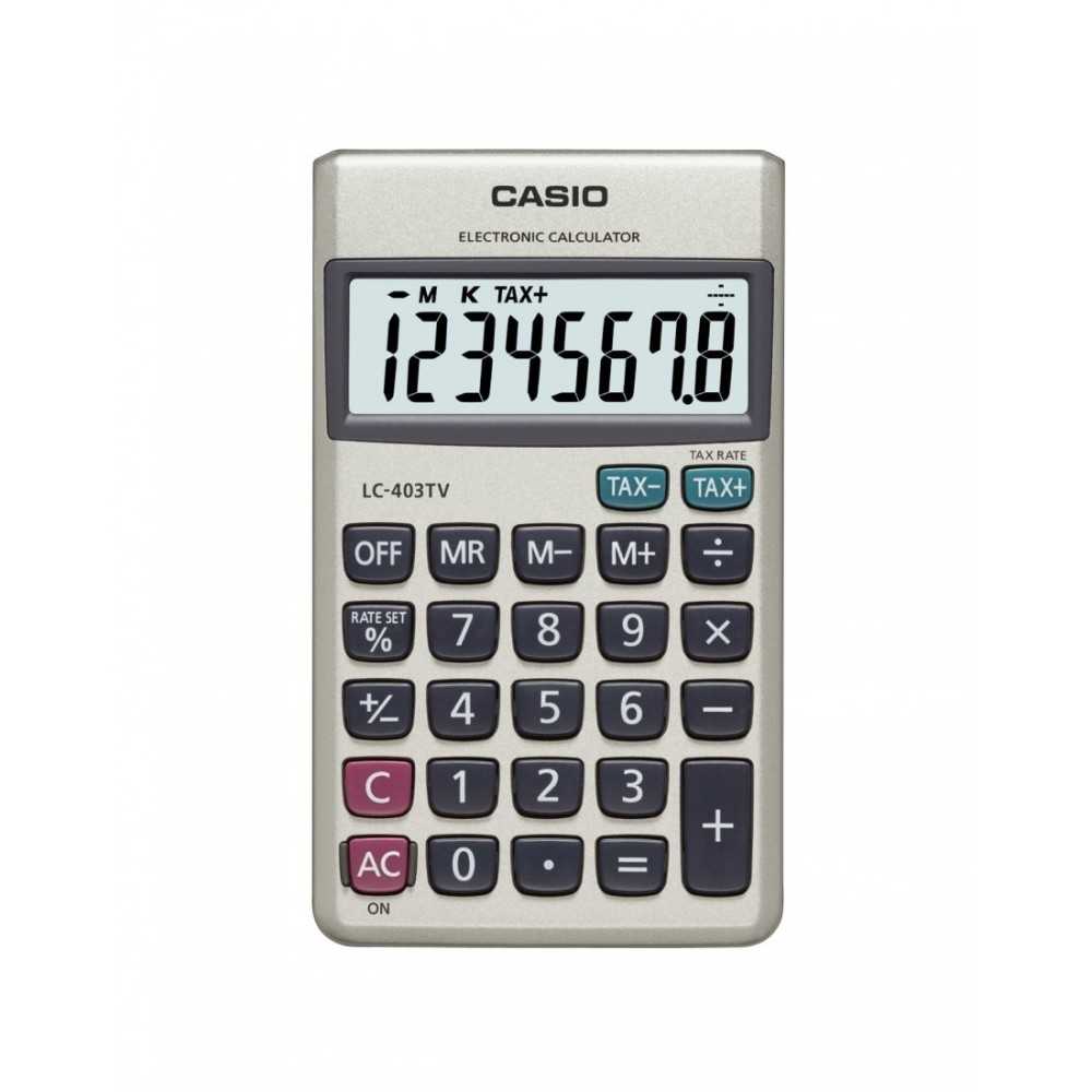 Calculadora Casio Portatil Display extra grande Gris LC-403-TV