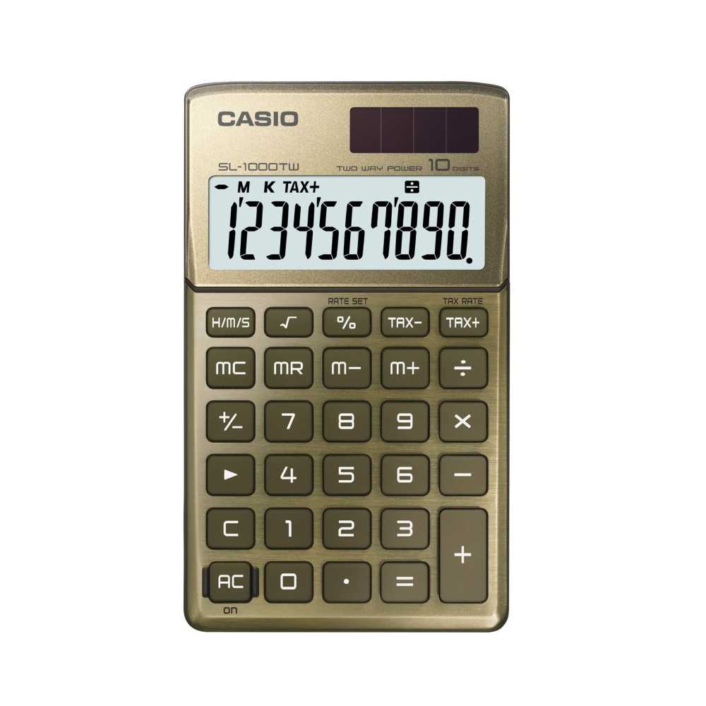 Calculadora Casio Portatil 10 digitos SL-1000TW-GD Dorado