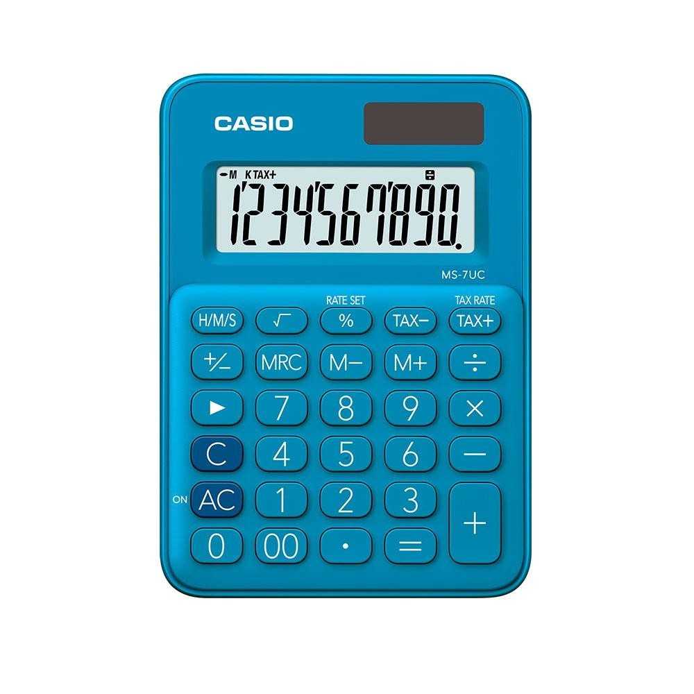 Calculadora Casio Escritorio 10 digitos MS-7UC-BU Azul