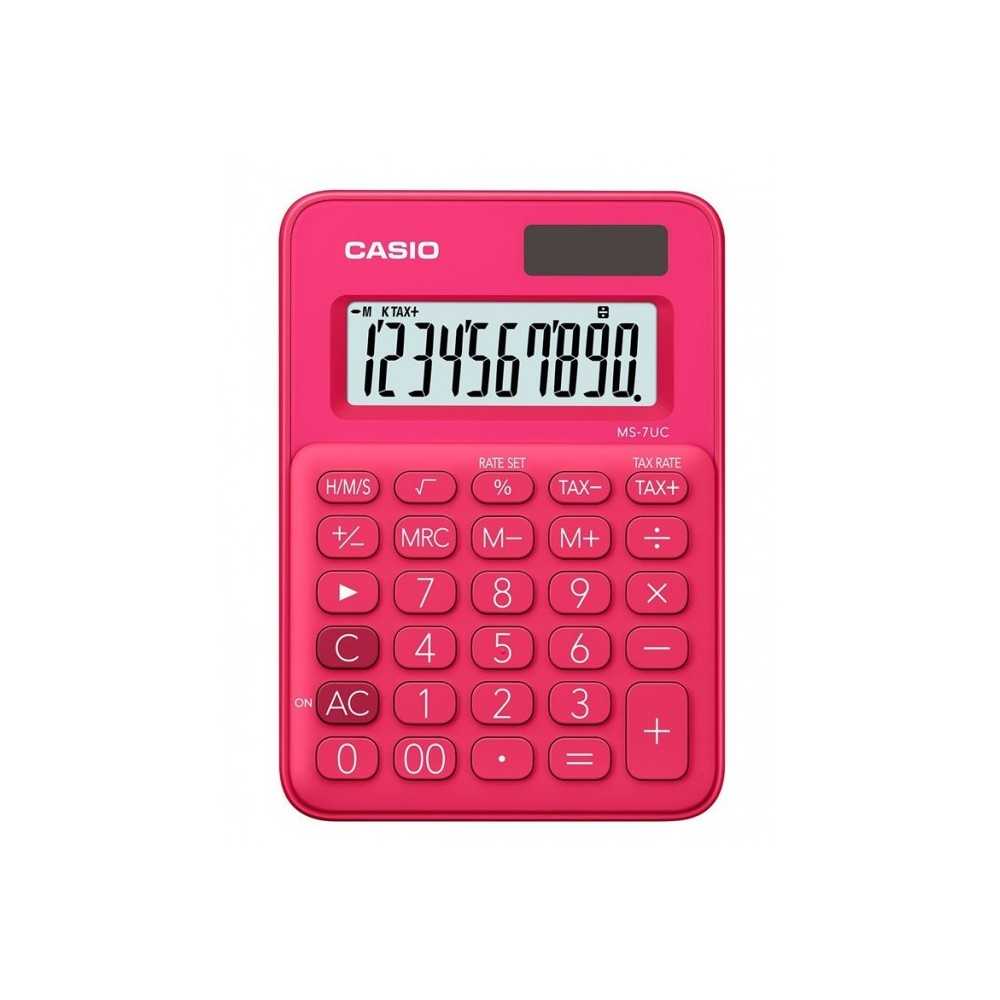 Calculadora Casio Escritorio 10 digitos MS-7UC-RD Rojo