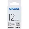 Cinta Para Rotular Casio Xr-12x1 12mm Negro Sobre Transp.