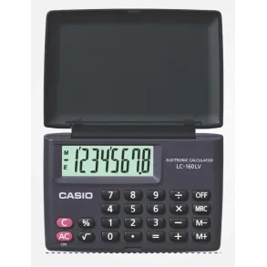 Calculadora Casio Portatil 8 digitos Display Regular Con Tapa LC-160LV-BK