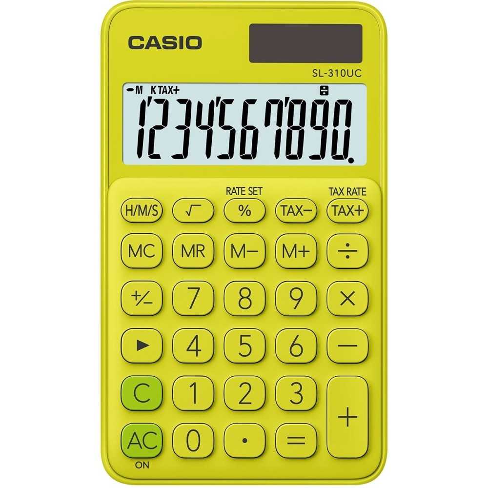 Calculadora Casio Portatil Display extra grande SL-310UC-YG Amarillo con verde