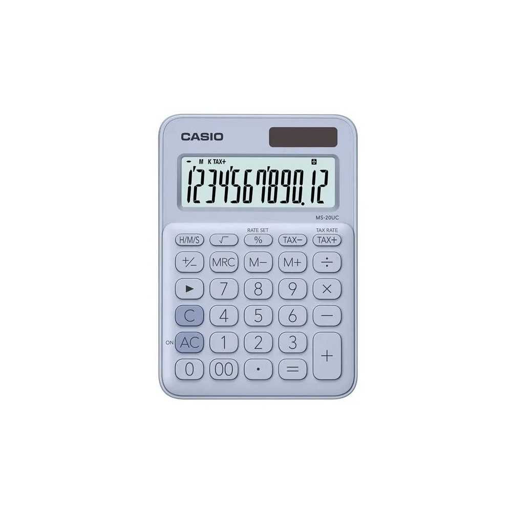 Calculadora Casio Escritorio 12 digitos MS-20UC-LB Celeste