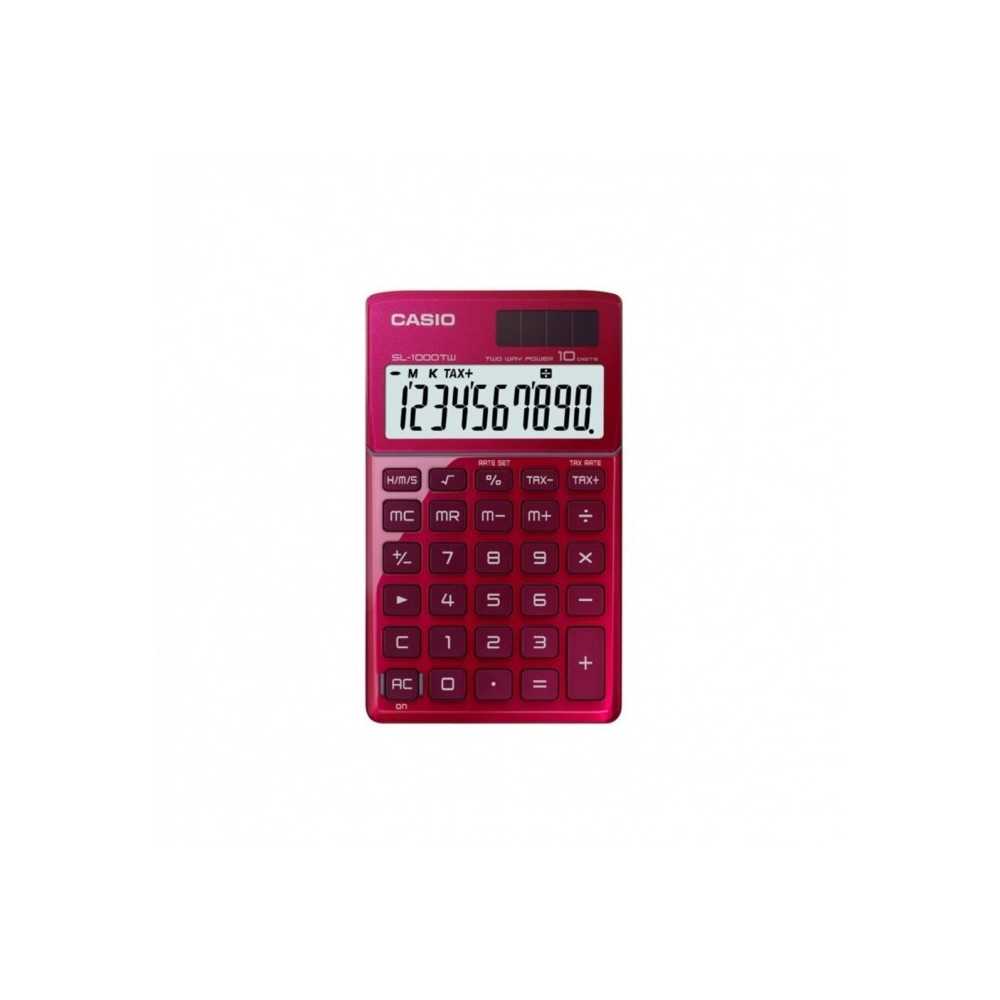 Calculadora Casio Portatil 10 digitos SL-1000TW-RD Rojo