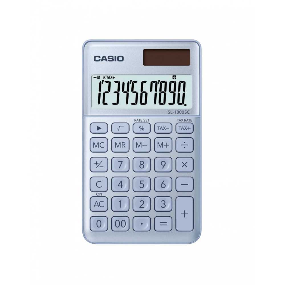 Calculadora Casio Portatil 10 digitos SL-1000SC-BU Celeste