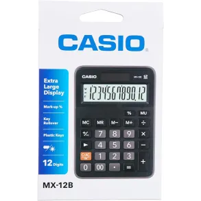 Calculadora Casio Escritorio 12 digitos Display extra grande MX-12B-BK