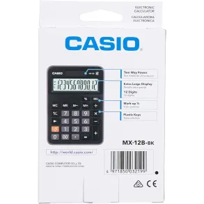 Calculadora Casio Escritorio 12 digitos Display extra grande MX-12B-BK