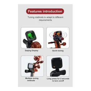 Afinador Violin Cromatico Clip Intrumentos De Viento Cuerdas