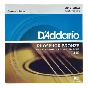 Encordado Guitarra Acustica Daddario Ej16 012-053 Bronze