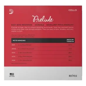 Encordado Para Cello Daddario Prelude Set 4/4 Tensión Media