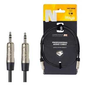 Cable Mini Plug 1 Metro Stagg Profesional Ficha Metalica