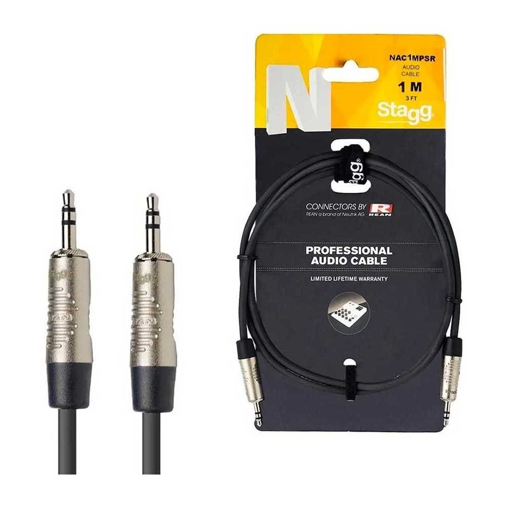 Cable Mini Plug 1 Metro Stagg Profesional Ficha Metalica