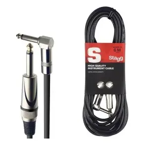 Cable Plug Plug 6 Metros Angular Ficha Metalica En L Stagg