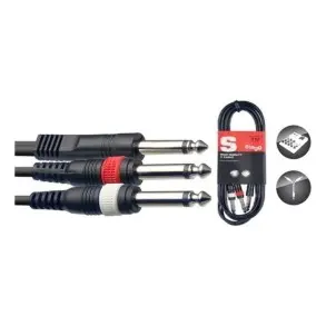 Cable De Audio Plug Mono A 2 Plug 3 Metros Stagg Mono