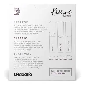 Cañas RESERVE CLASSIC Clarinete Bb N° 3.5+ Pack X10