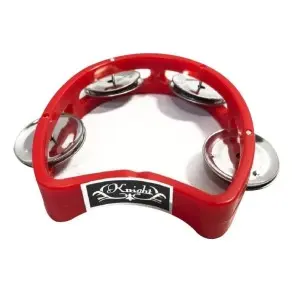 Pandereta Media Luna Knight Pequeña 4 Sonajas 4.5 X 5.5 JB918-RD