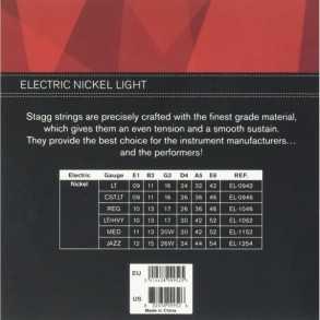 Encordado Para Guitarra Eléctrica Stagg | 009 - 042 | Nickel Light