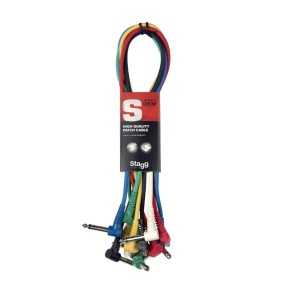 Pack x 6 Unidades De Cable Interpedal Stagg | Largo 30cm Plug L | Angular