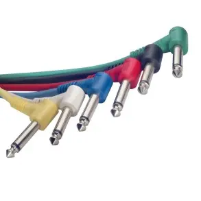 Pack x 6 Unidades De Cable Interpedal Stagg | Largo 30cm Plug L | Angular
