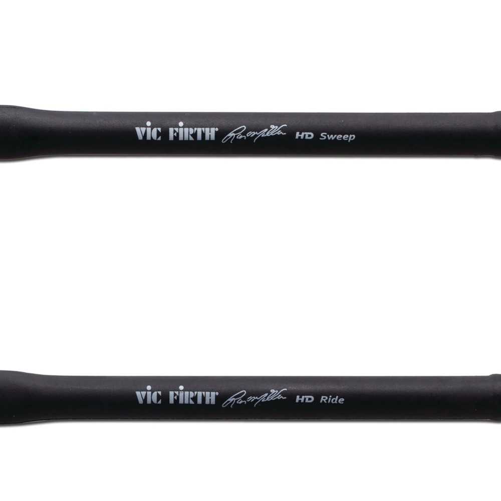 Escobillas Vic Firth Mango Goma Negro Modelo Russ Miller