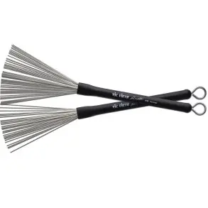 Escobillas Vic Firth Mango Goma Negro Modelo Russ Miller