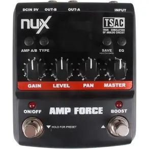 Pedal de Efecto NUX AMP FORCE Simulador Amplificadores TRUE BYPASS